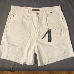 Judy Blue White Distressed Jean Shorts